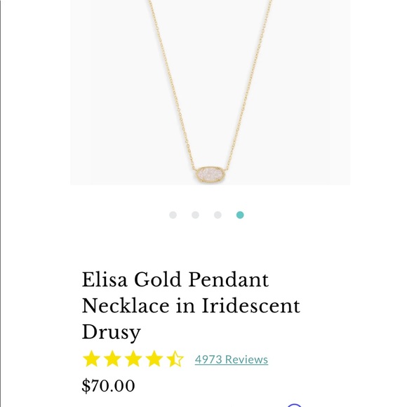 Kendra Scott Elisa Gold Pendant Necklace in Iridescent Drusy - Picture 2 of 8